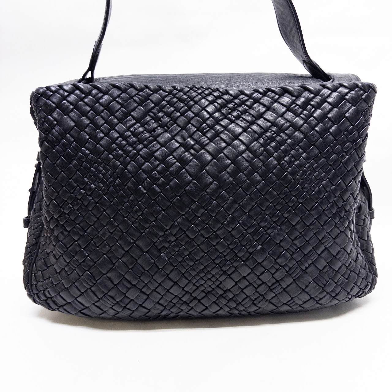 Falor Italia Woven Leather Large Shoulder Bag