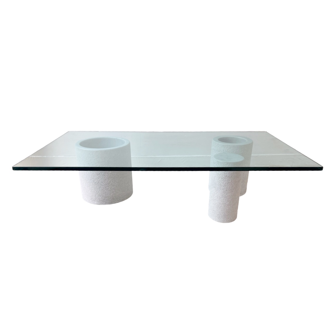 Di Uno Tre by Giulio Lazzotti for Casigliani Carrara Marble and Aquamarine Plate Glass Coffee Table