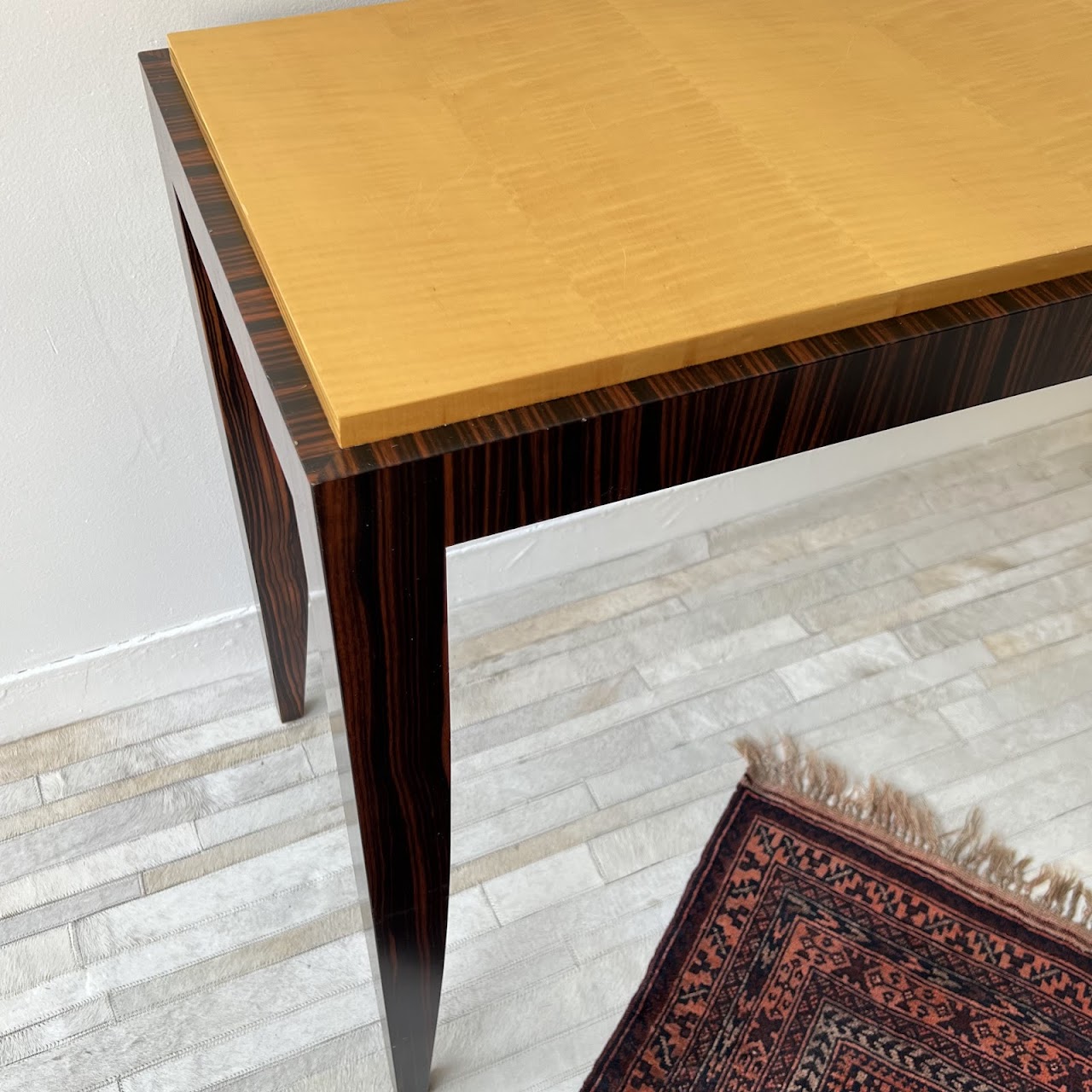 Todd Hase Macassar Ebony and Curly Maple Console Table