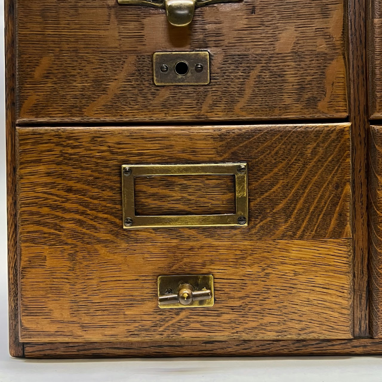 Antique Quarter-Sawn Oak Four Drawer File Chest