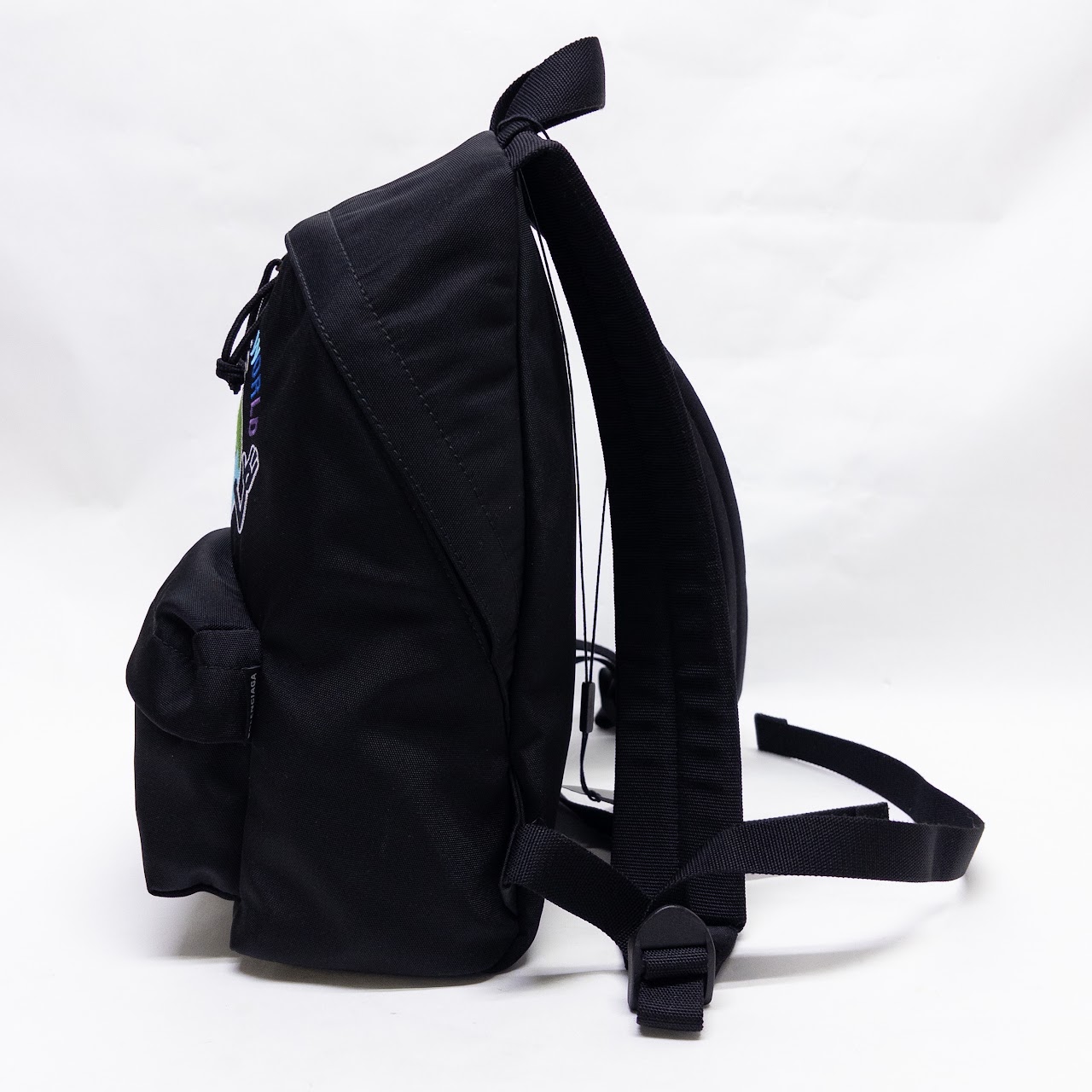 Balenciaga Black Nylon 'You Are The World' Backpack