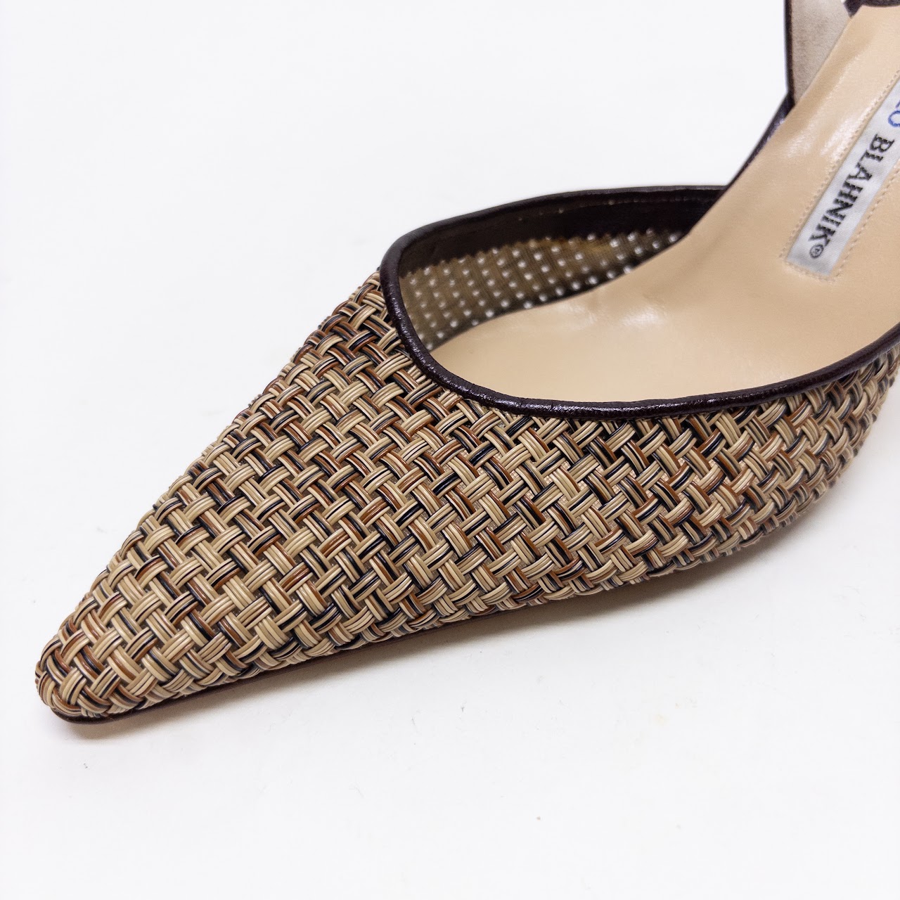 Manolo Blahnik Carolyne Woven Slingback Pumps