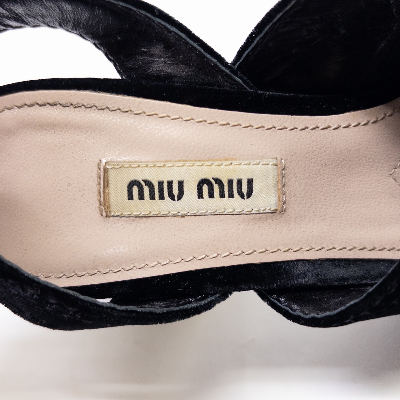 Miu Miu Glitter Platform Chunky Heels