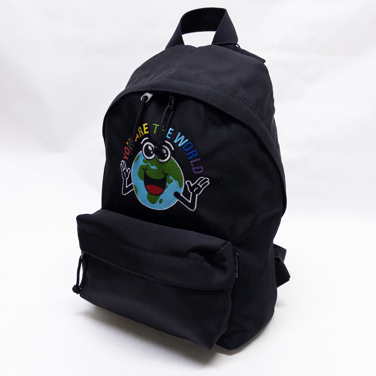 Balenciaga Black Nylon 'You Are The World' Backpack