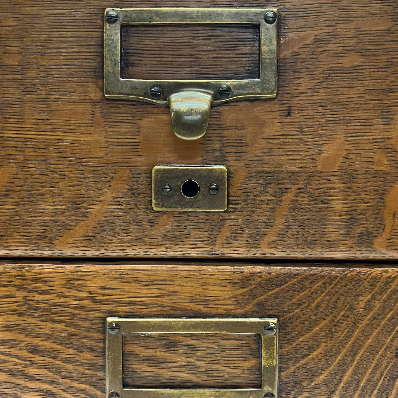 Antique Quarter-Sawn Oak Four Drawer File Chest