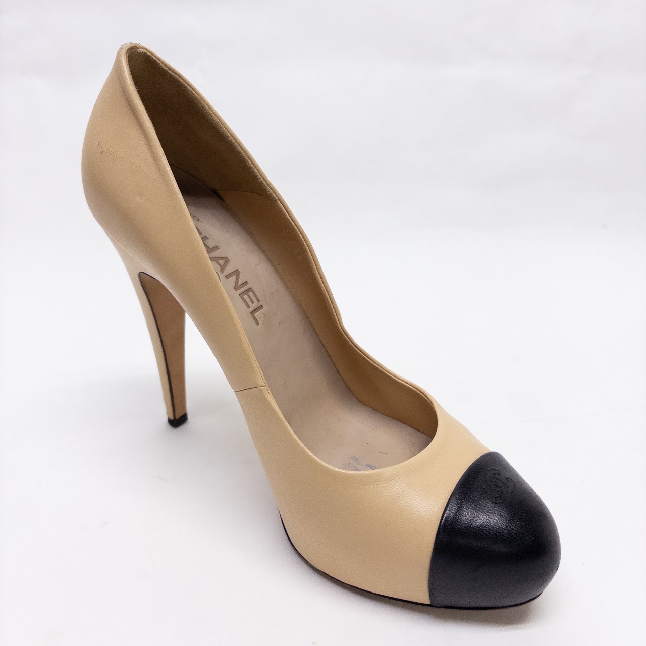 Chanel CC Cap Toe Platform Pumps