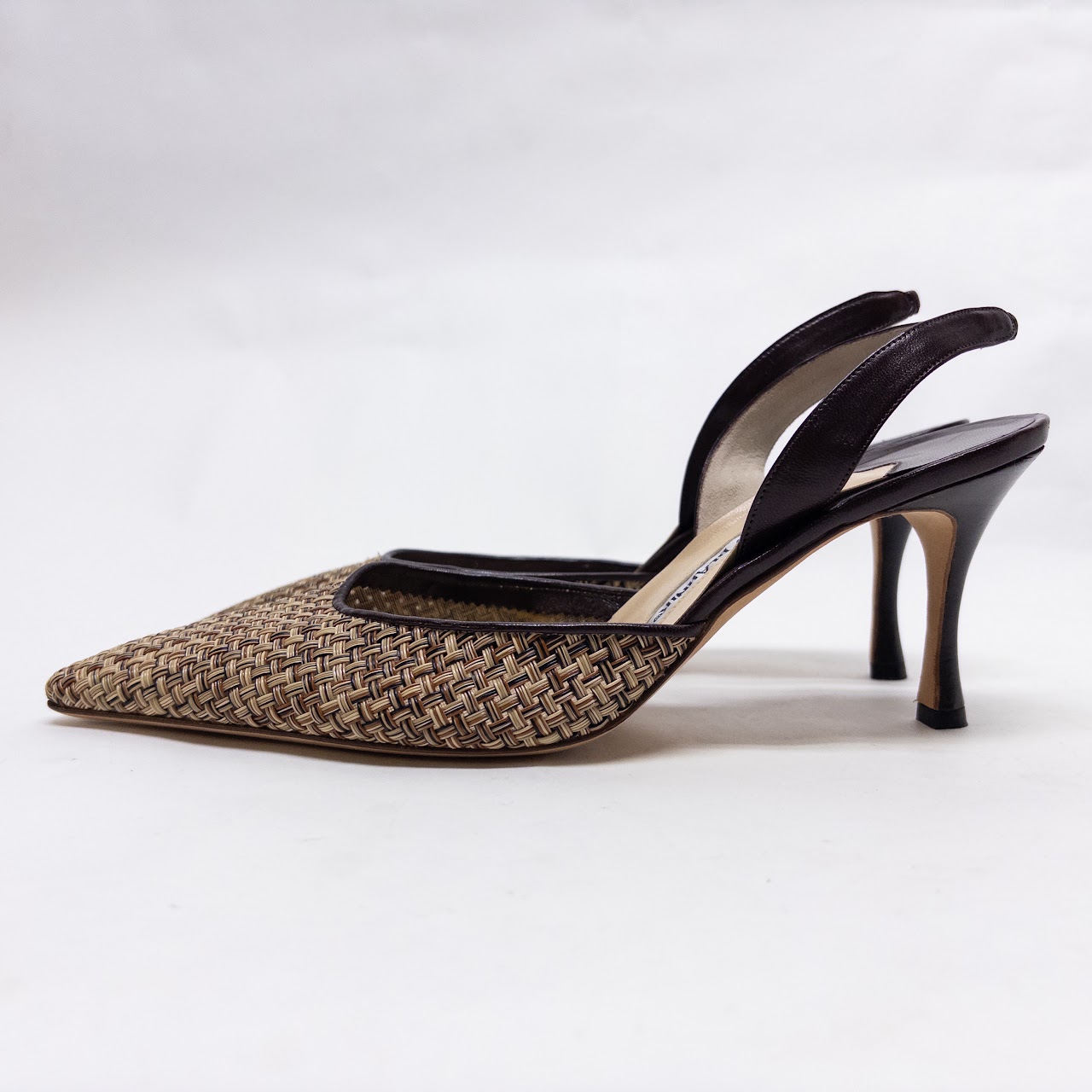 Manolo Blahnik Carolyne Woven Slingback Pumps