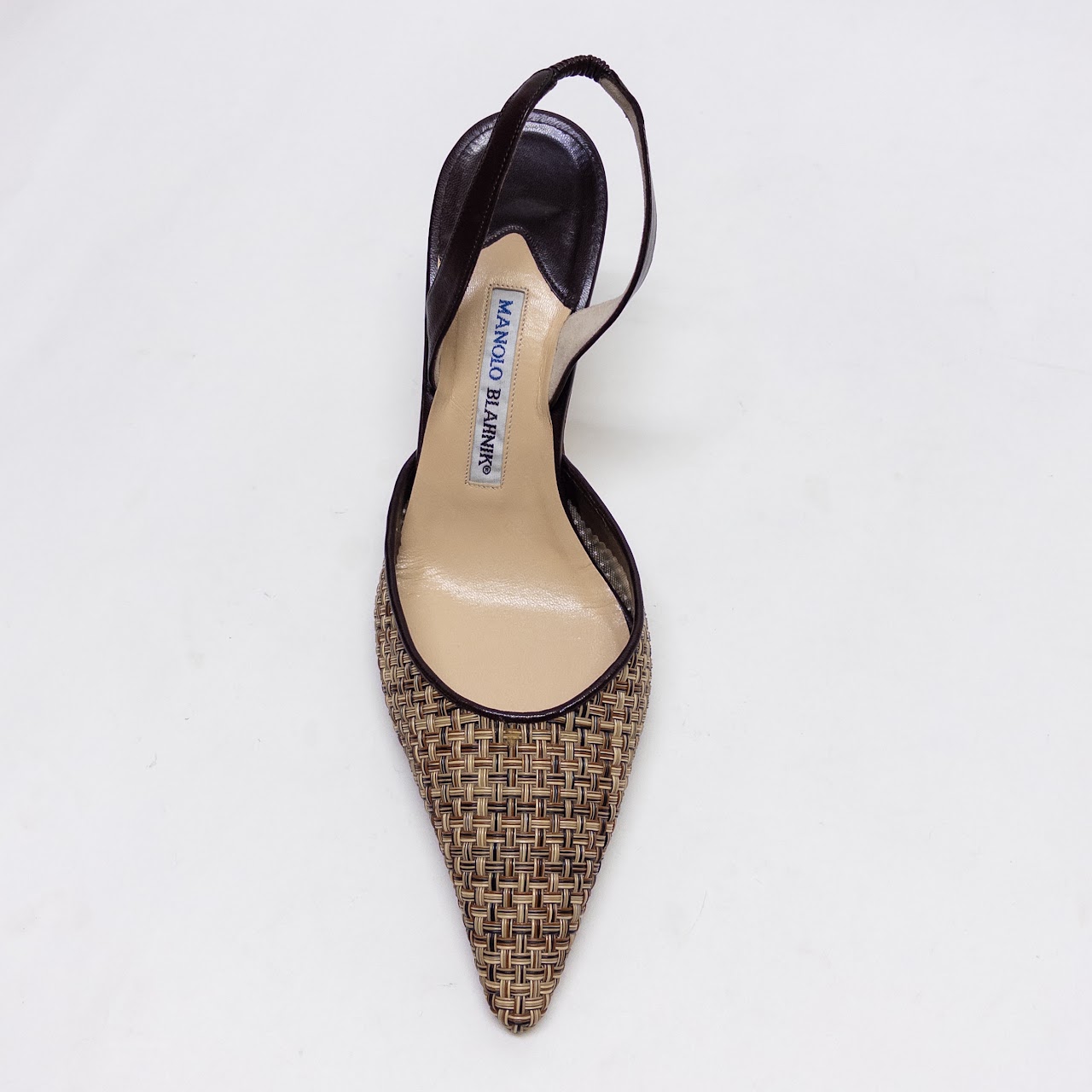 Manolo Blahnik Carolyne Woven Slingback Pumps