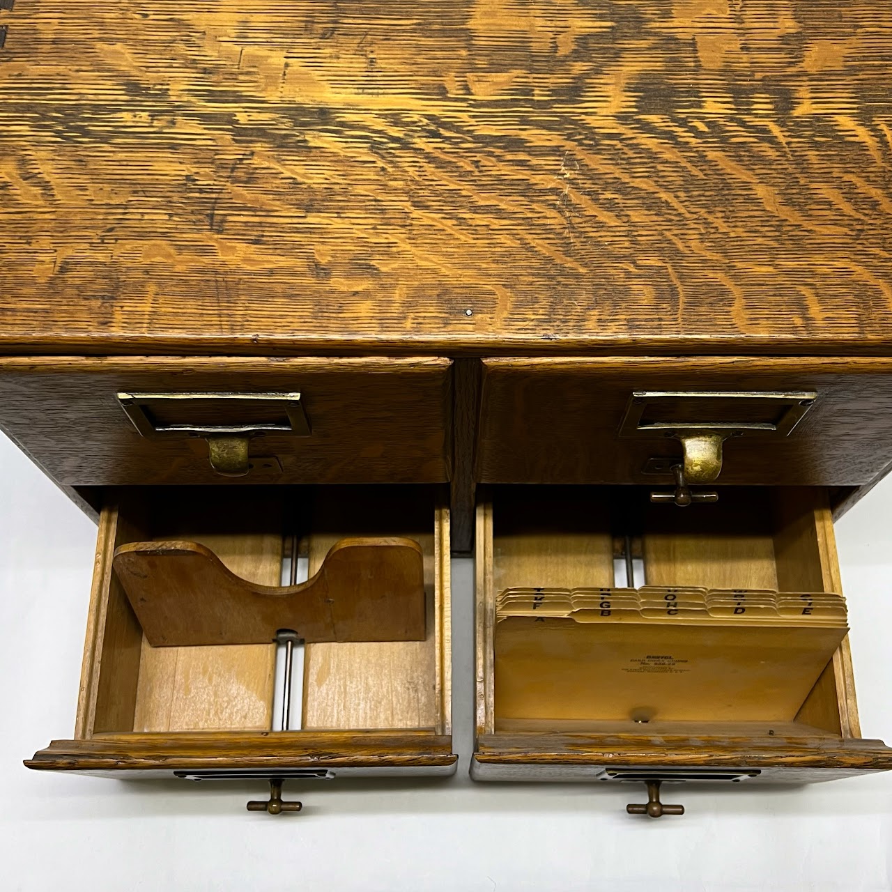 Antique Quarter-Sawn Oak Four Drawer File Chest