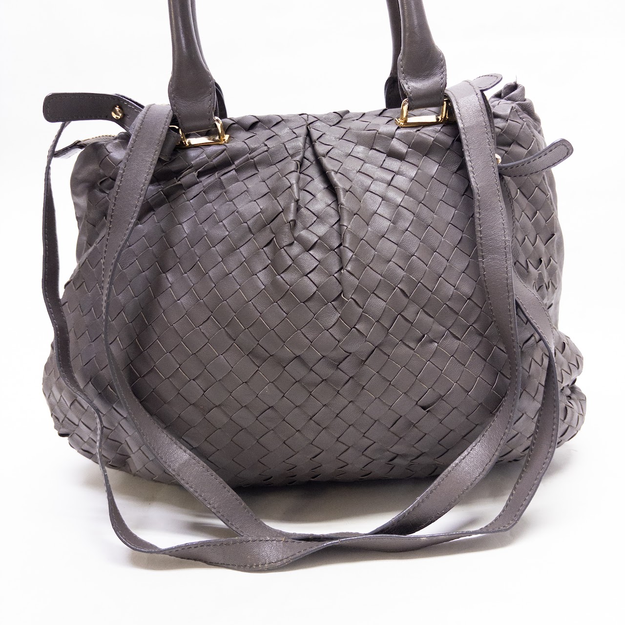 Suarez NYC  Woven Leather Shoulder Bag