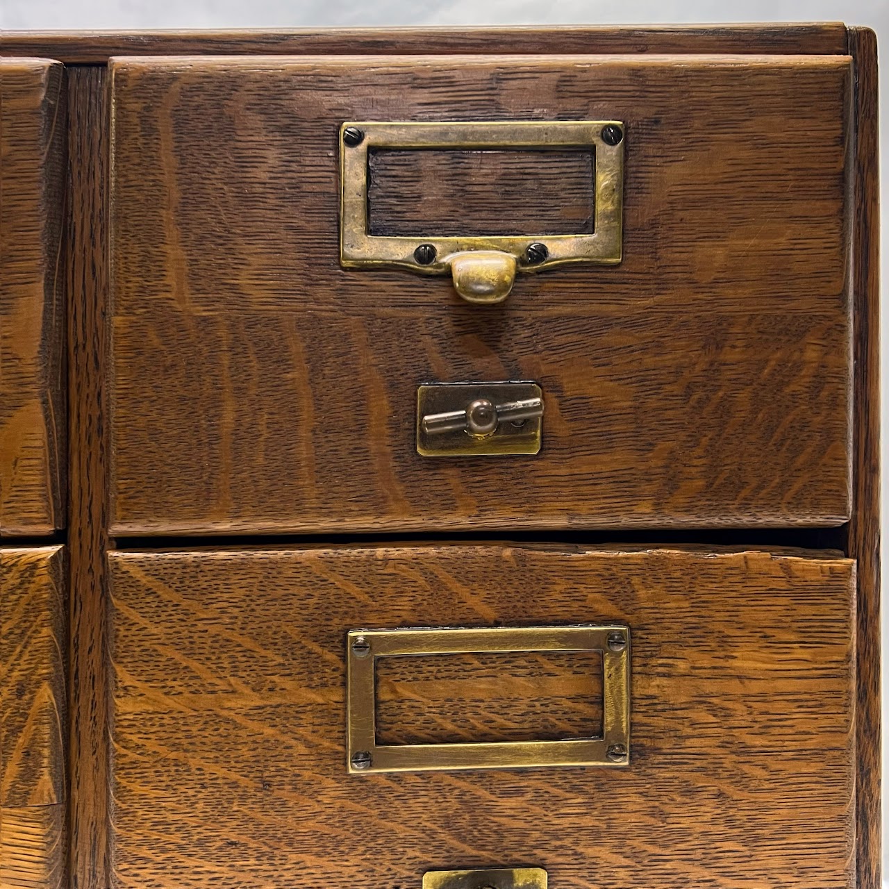 Antique Quarter-Sawn Oak Four Drawer File Chest