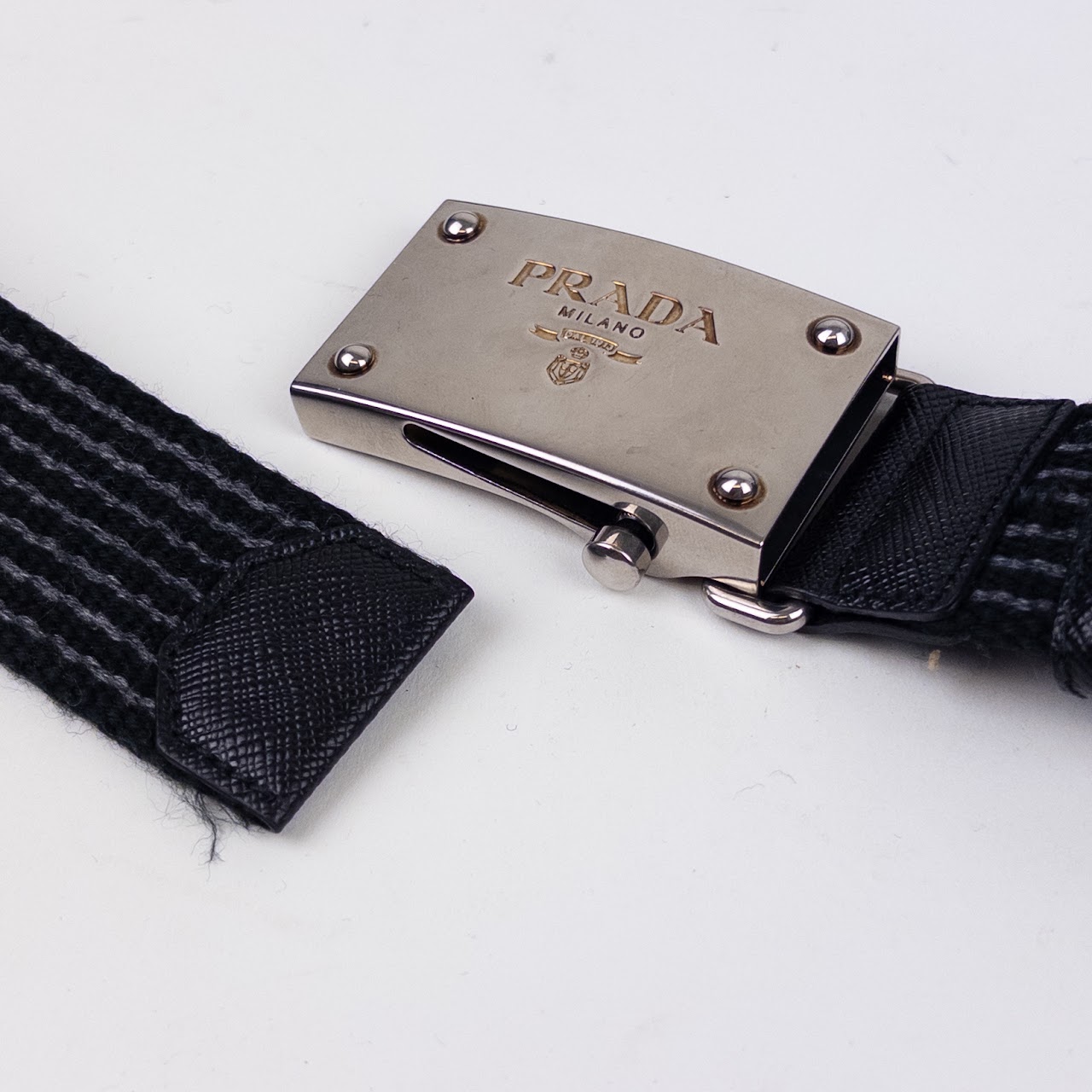 Prada Wool Blend Slide Belt