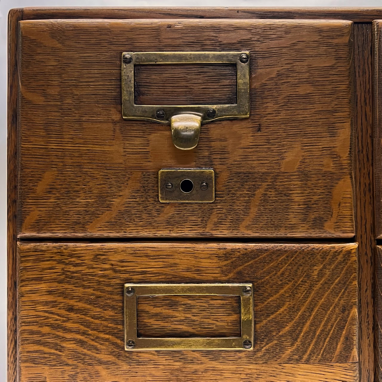 Antique Quarter-Sawn Oak Four Drawer File Chest