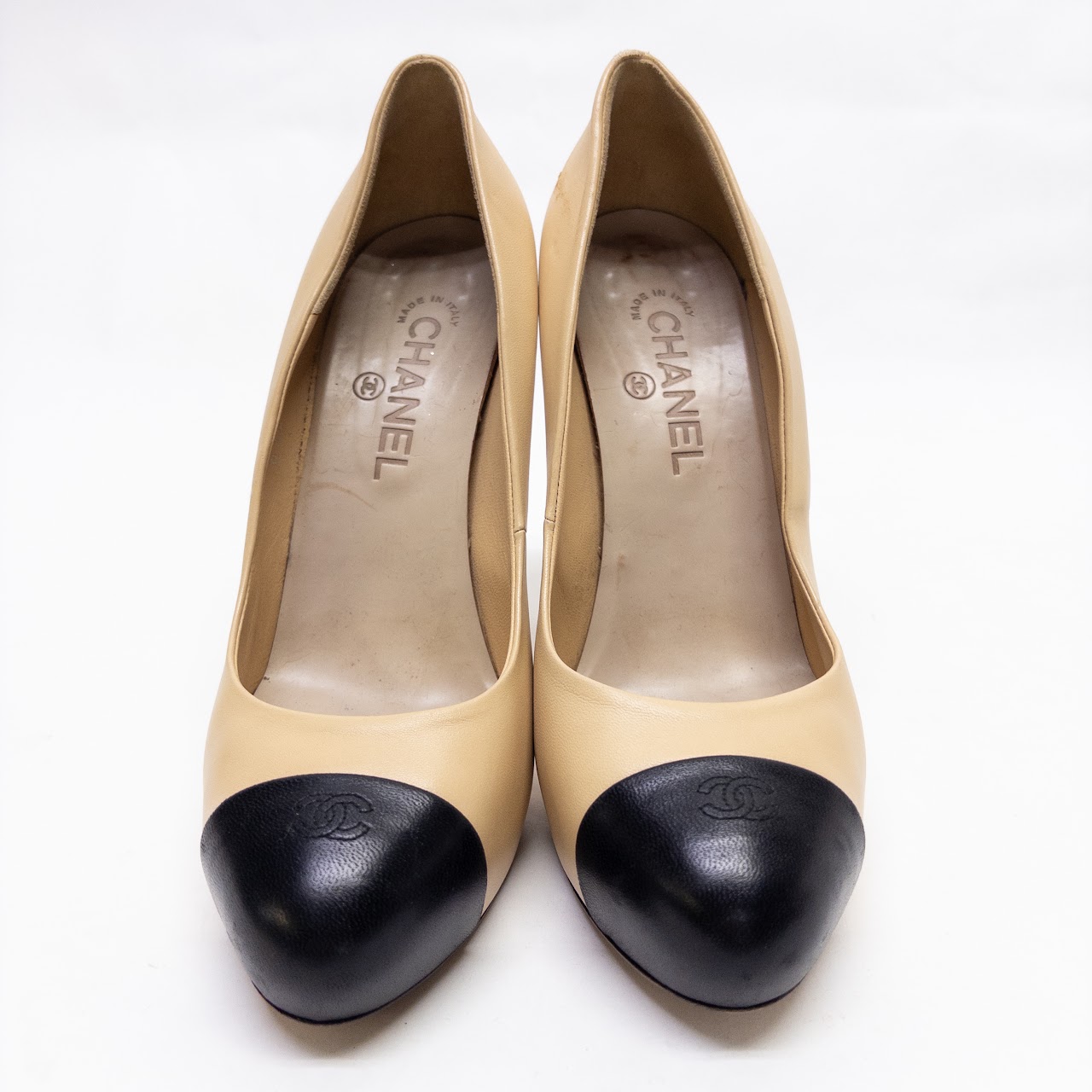 Chanel CC Cap Toe Platform Pumps