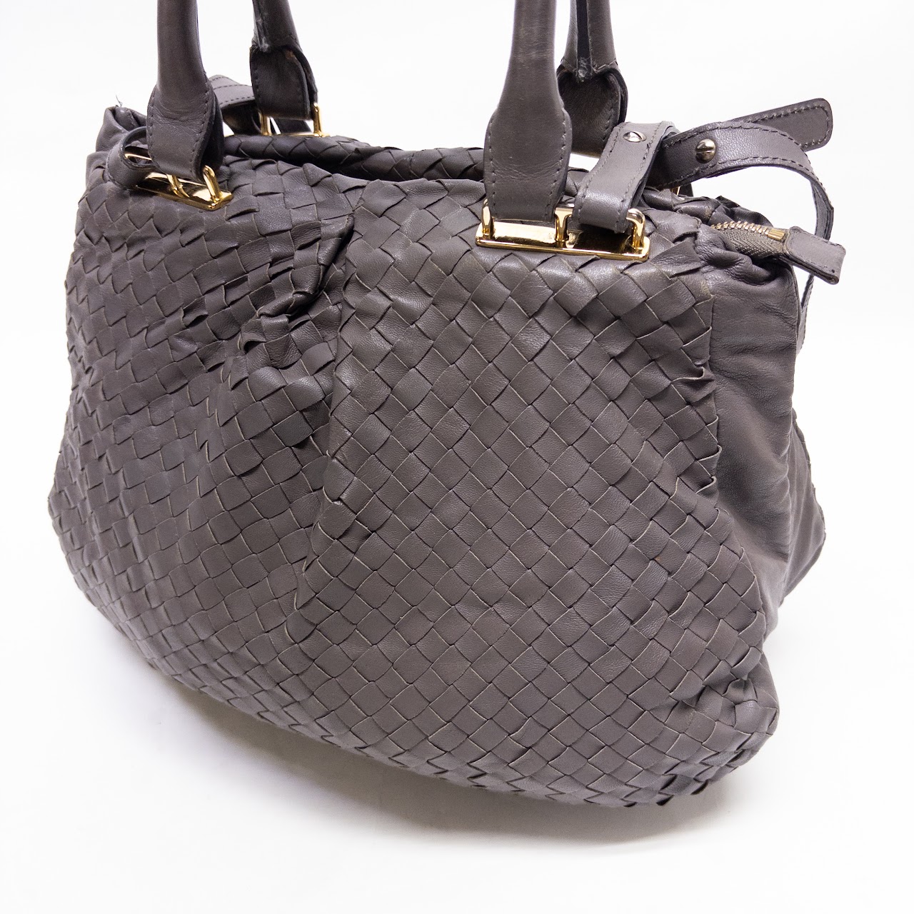 Suarez NYC  Woven Leather Shoulder Bag