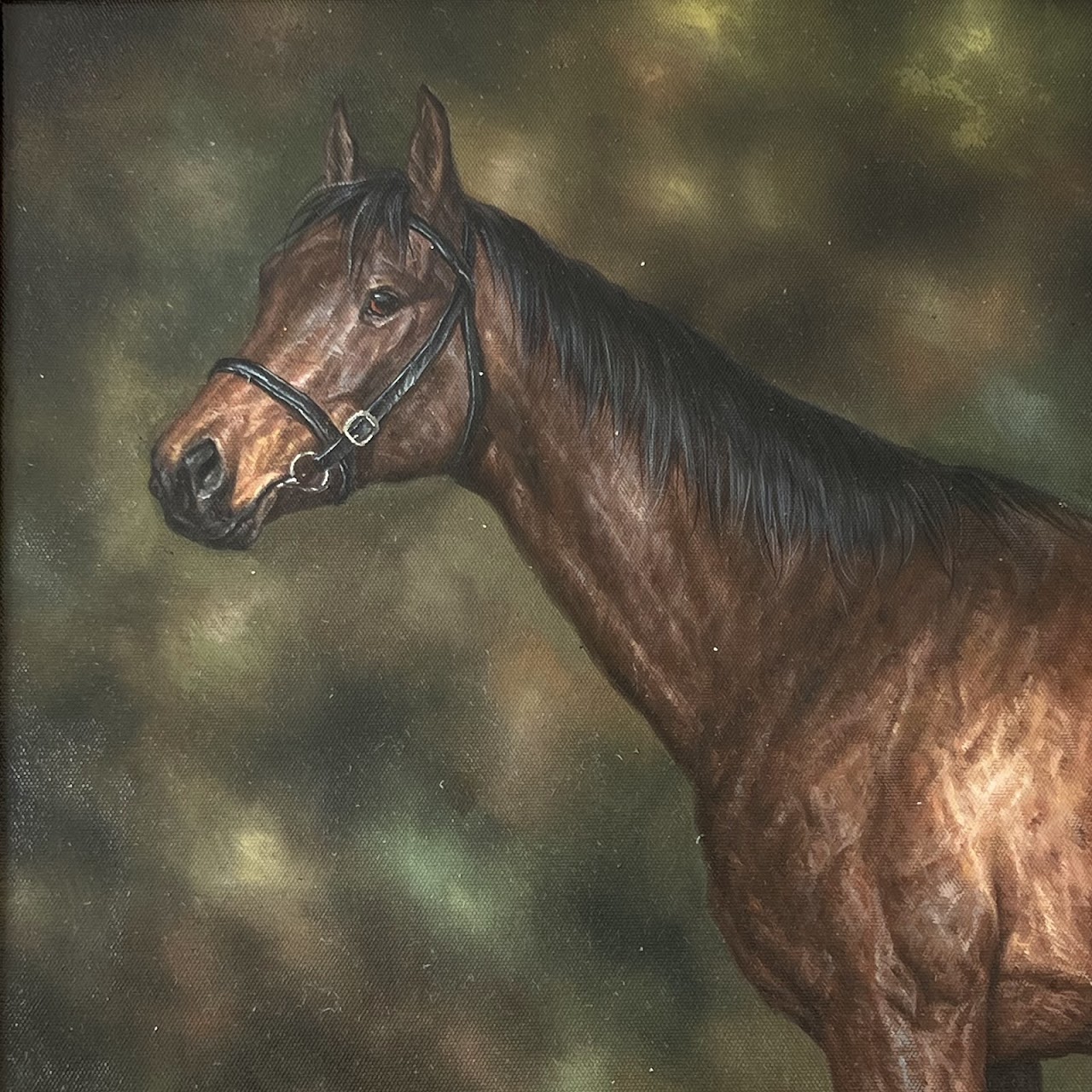 E. Blast Signed Equine Portrait Oil Painting