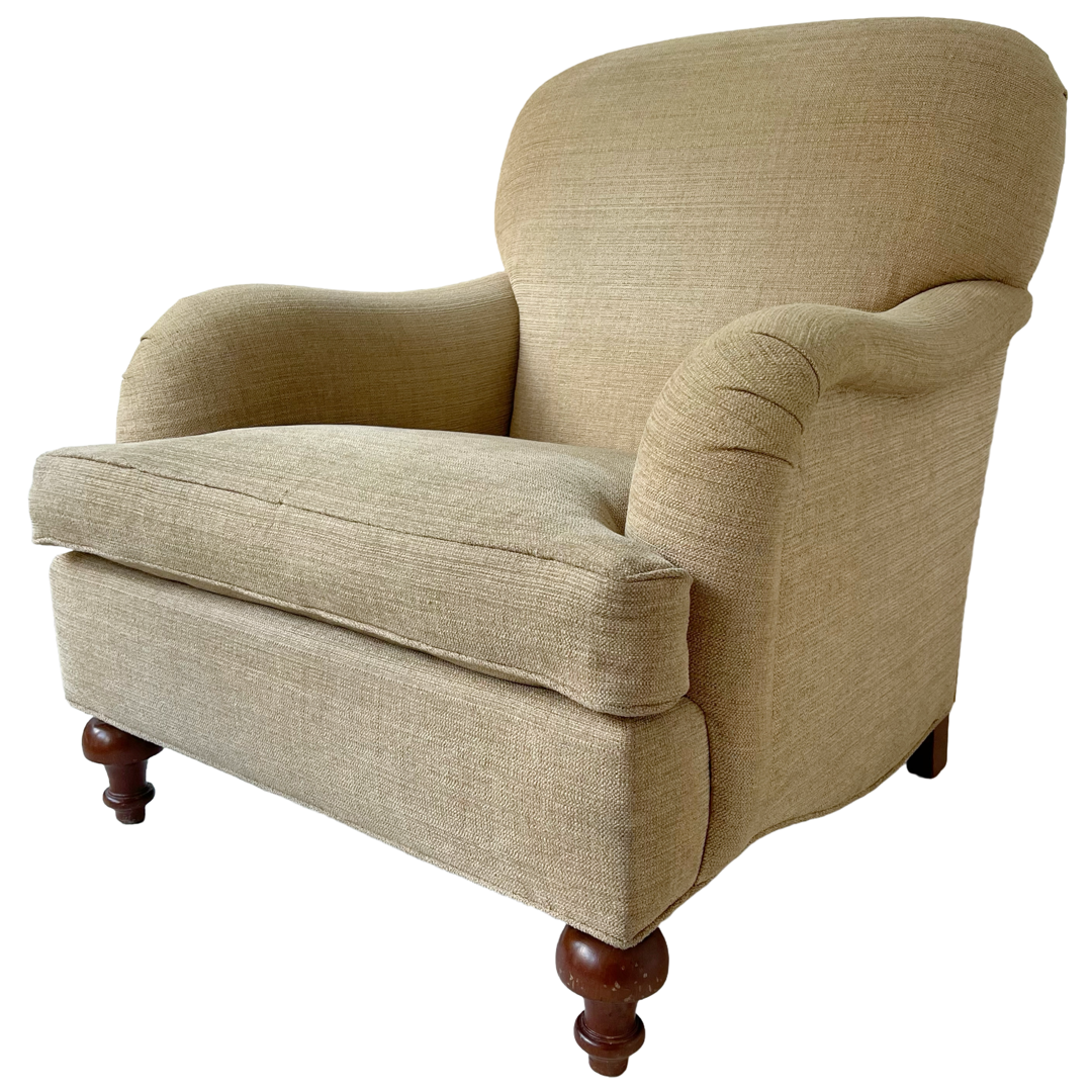 English Roll-Arm Tweed Armchair #2