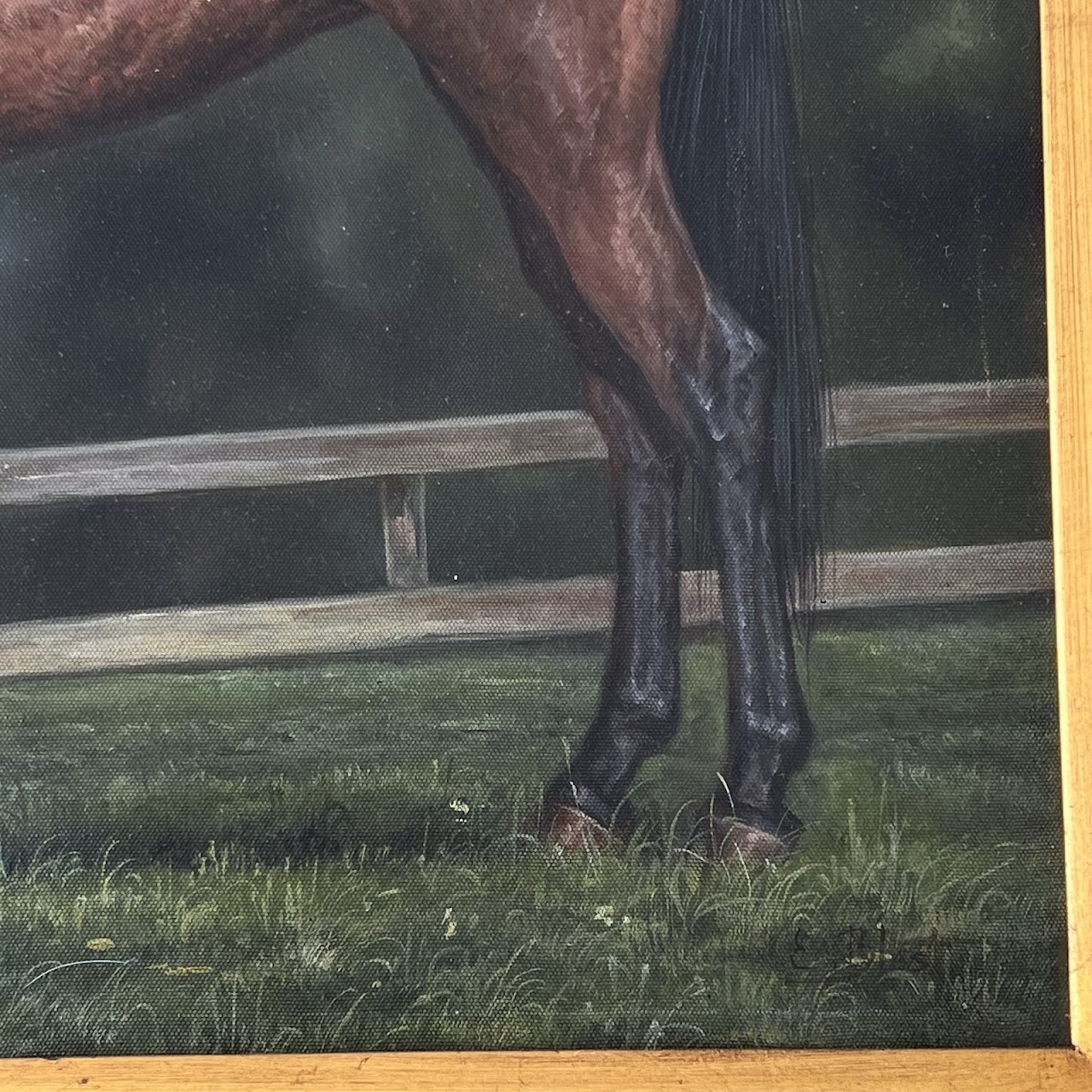 E. Blast Signed Equine Portrait Oil Painting