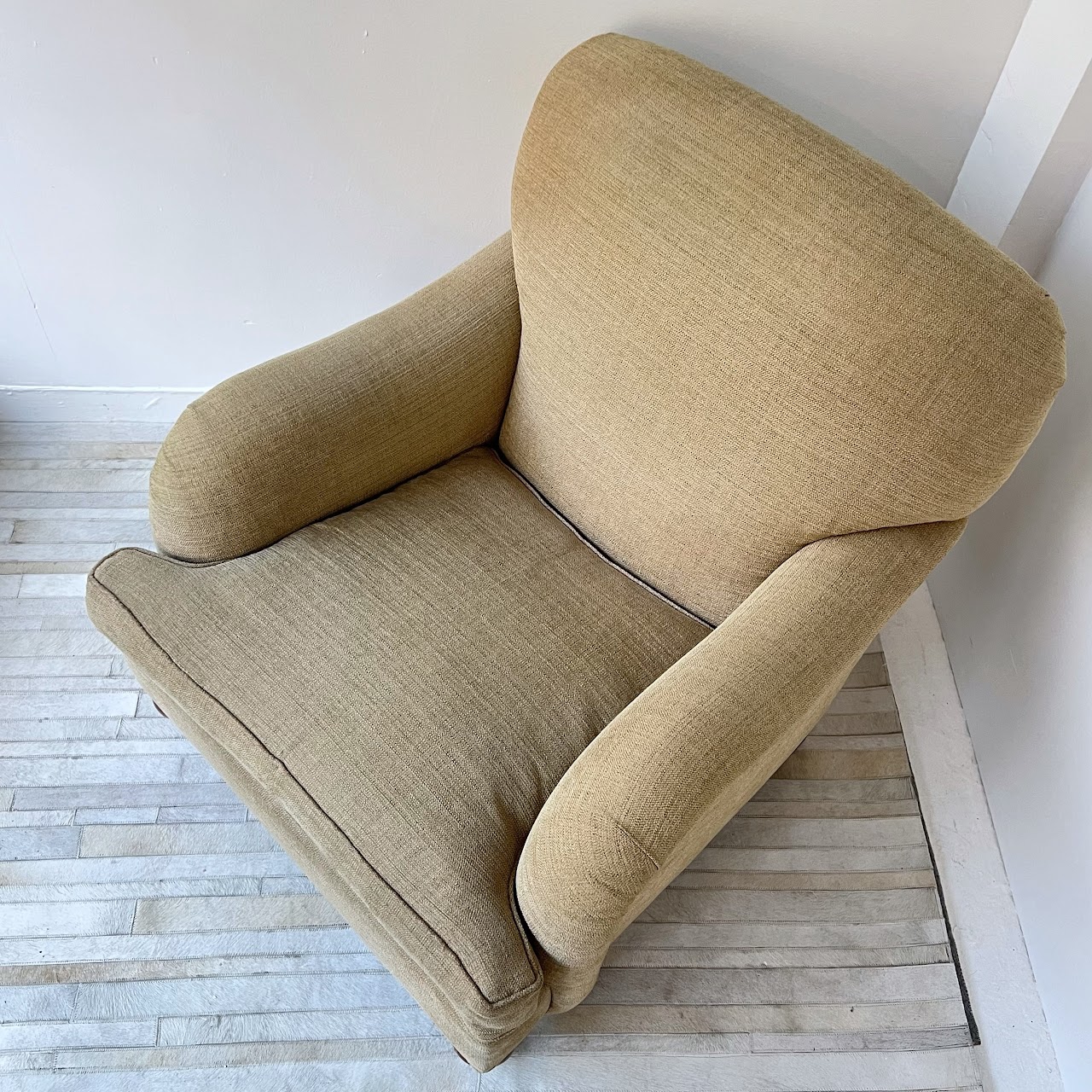 English Roll-Arm Tweed Armchair #2