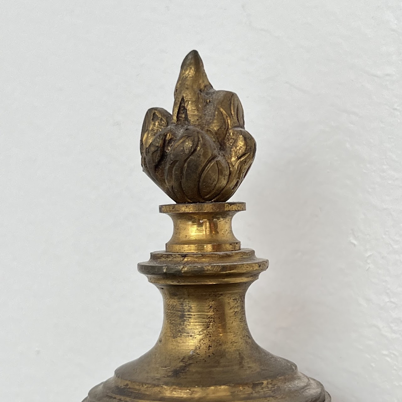 Louis XVI Style Gilt Brass Ram's Head Wall Sconce Pair