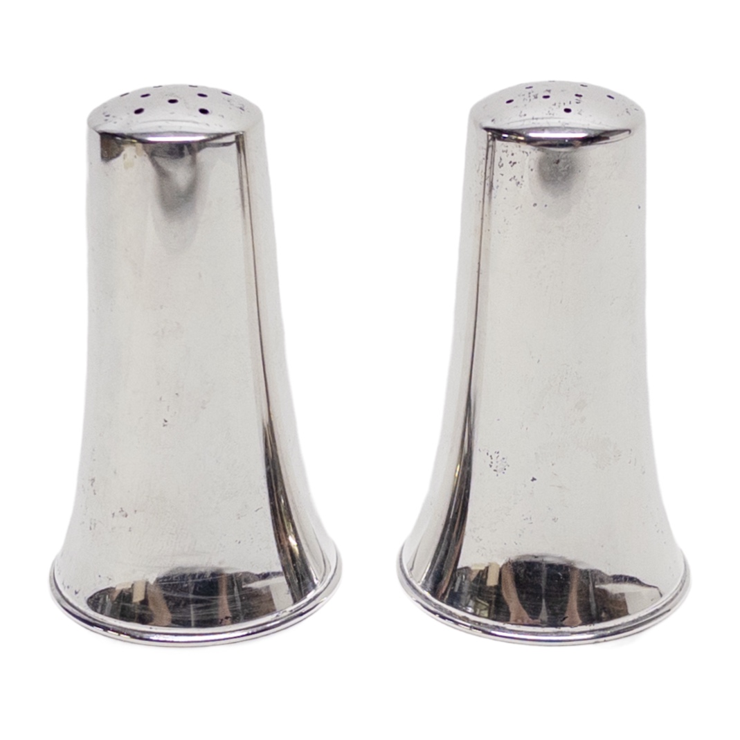 Sterling Silver Modernist Salt and Pepper Shakers