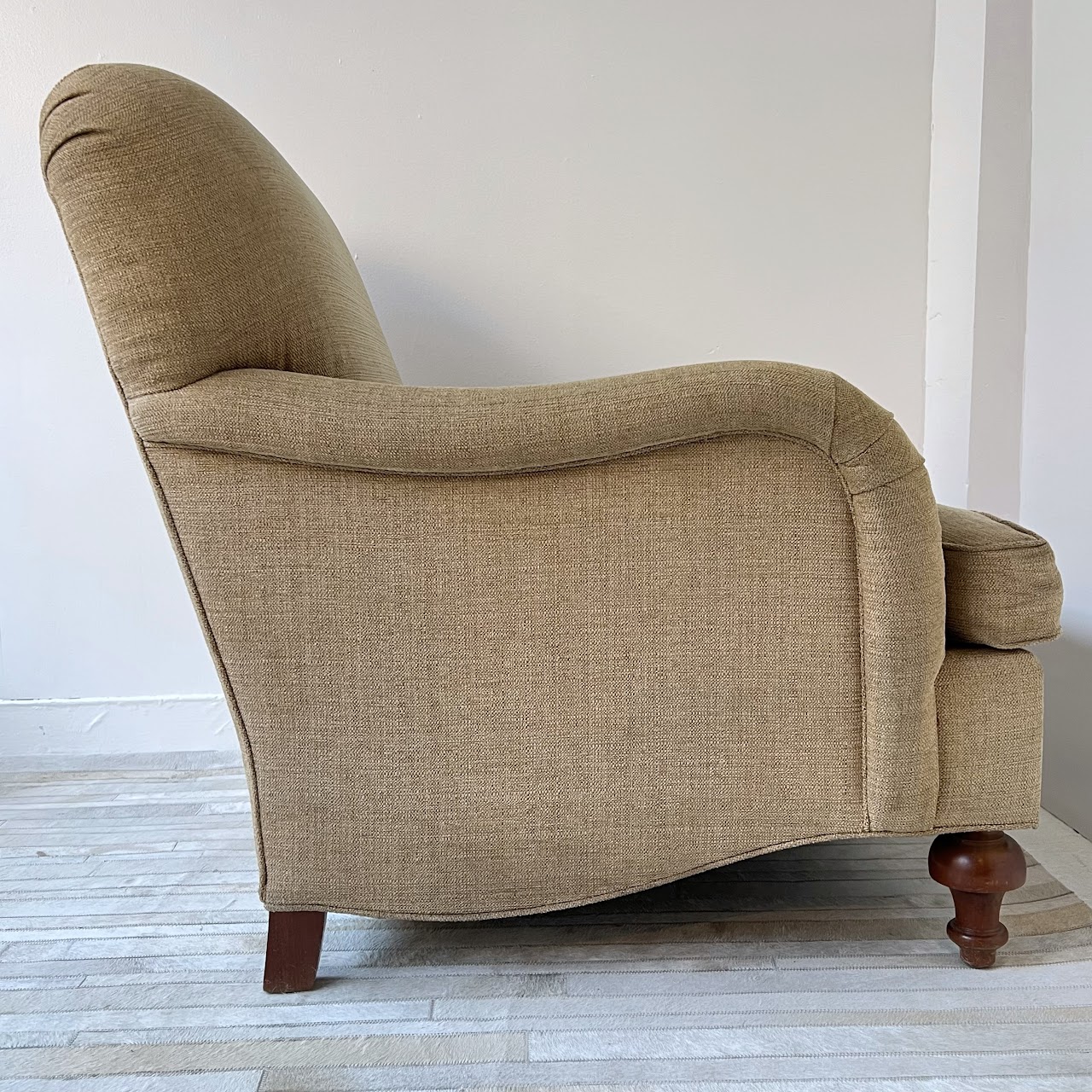 English Roll-Arm Tweed Armchair #2