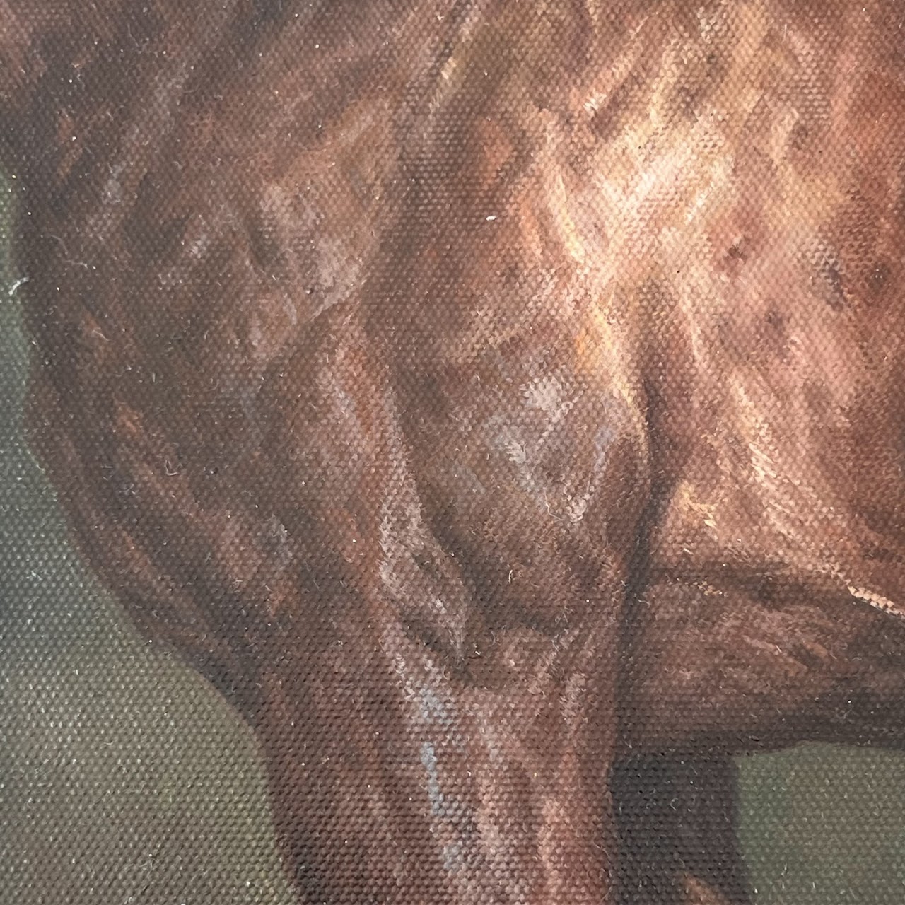 E. Blast Signed Equine Portrait Oil Painting