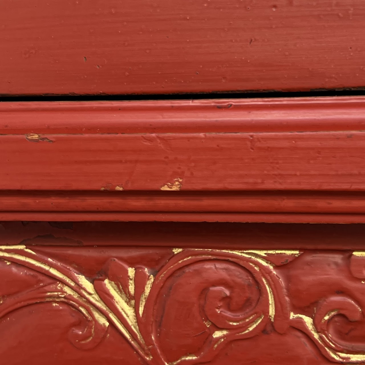 Chinese Lacquered and Hand Painted Vintage Cabinet