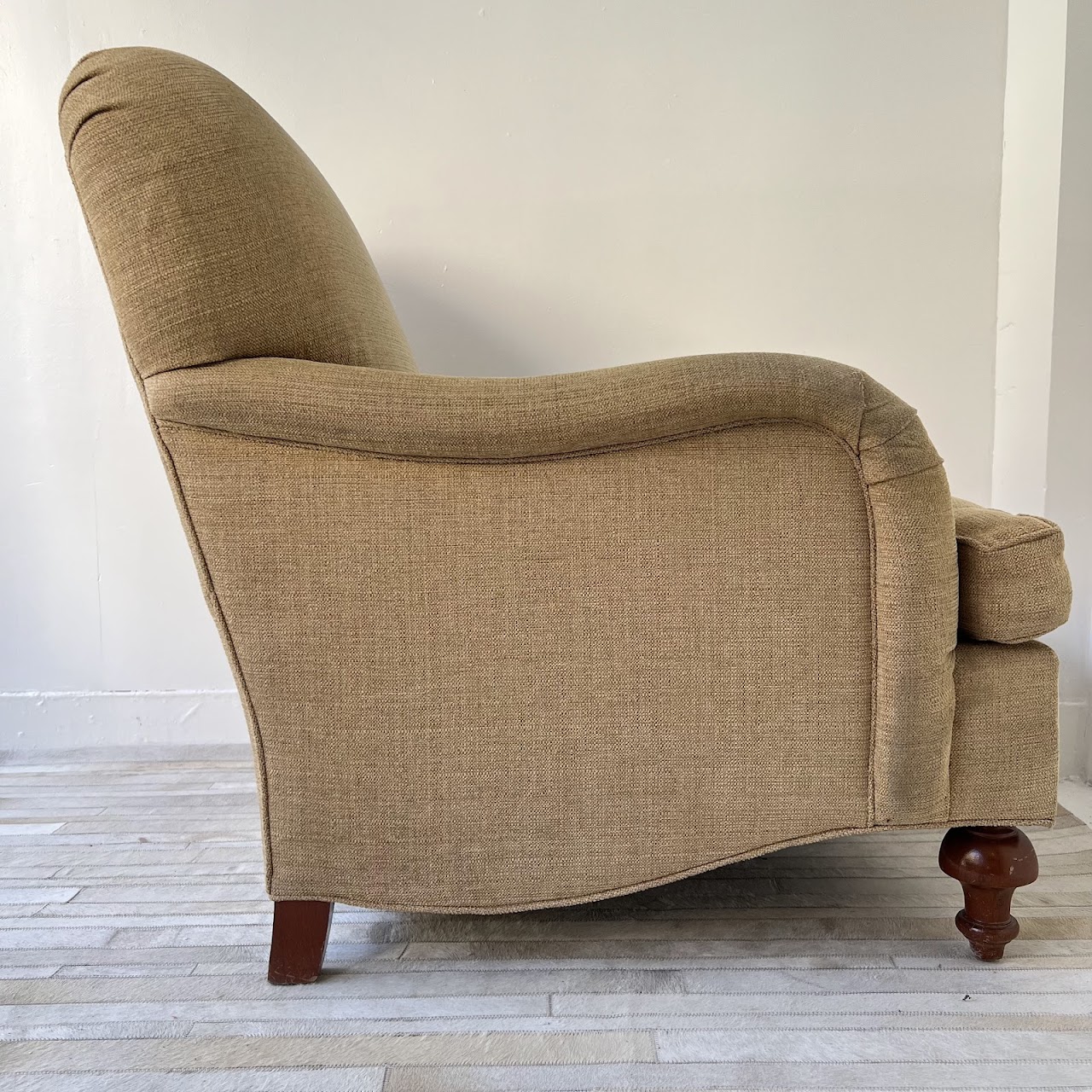 English Roll-Arm Tweed Armchair #1