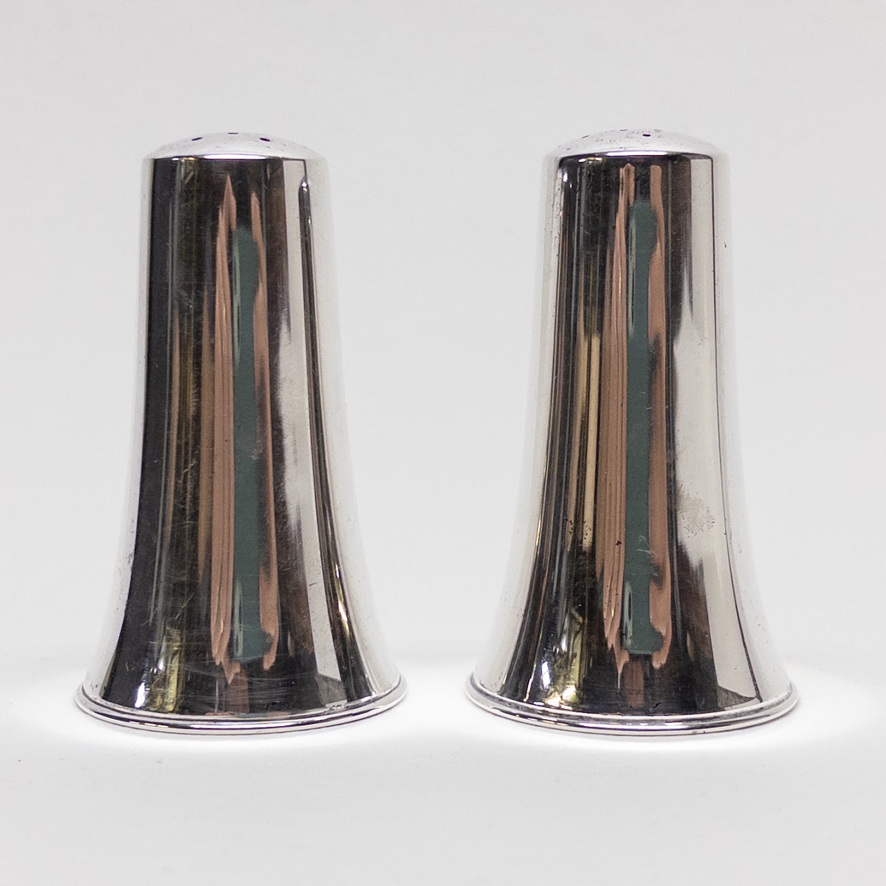 Sterling Silver Modernist Salt and Pepper Shakers