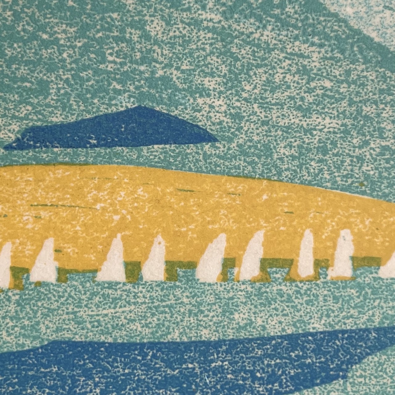 Randi Kjerstad Bull 'Junior Regatta, Oslo Fjord' Signed Norwegian Modernist Woodcut, 1971