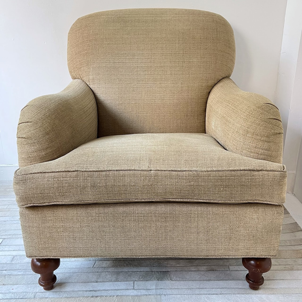 English Roll-Arm Tweed Armchair #2