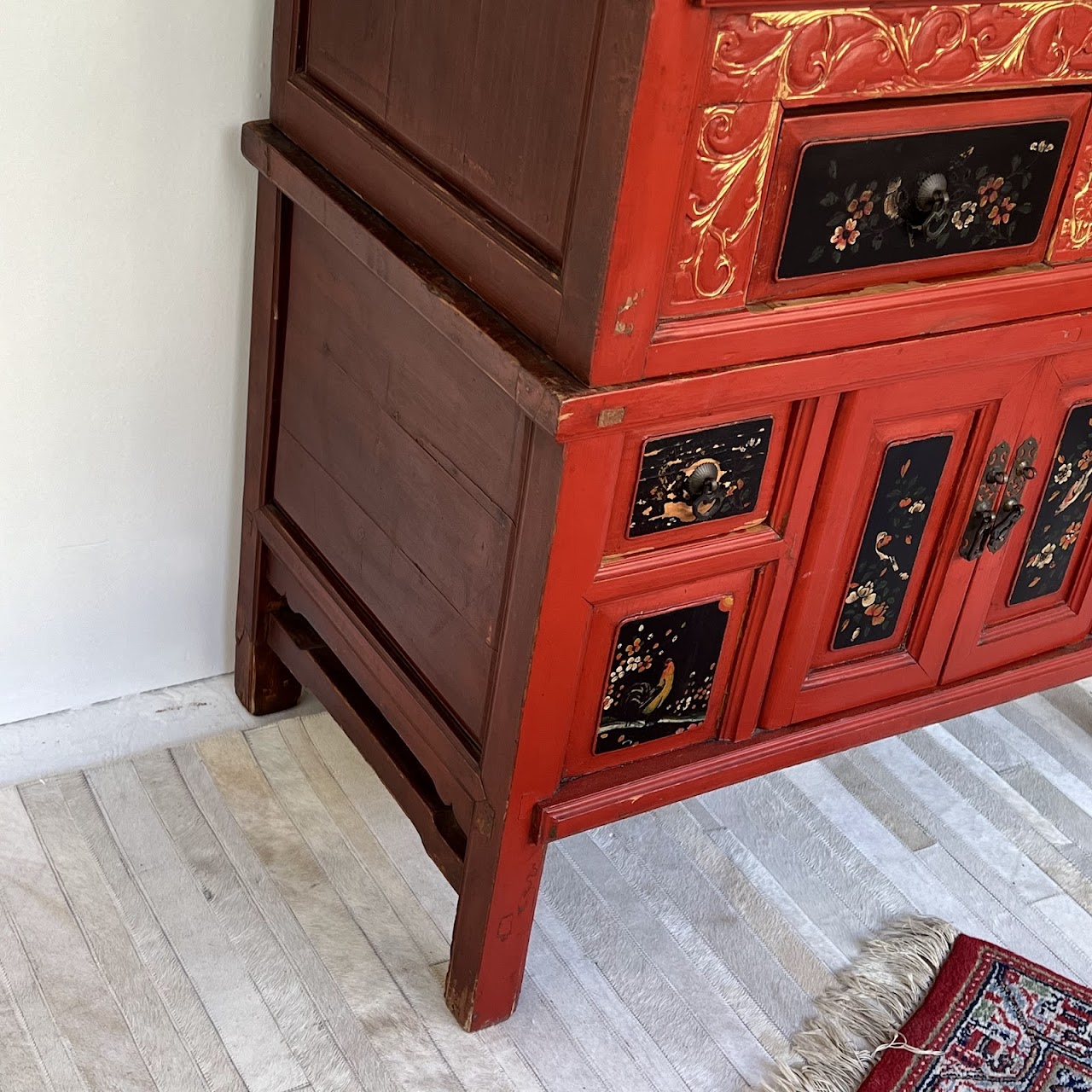 Chinese Lacquered and Hand Painted Vintage Cabinet