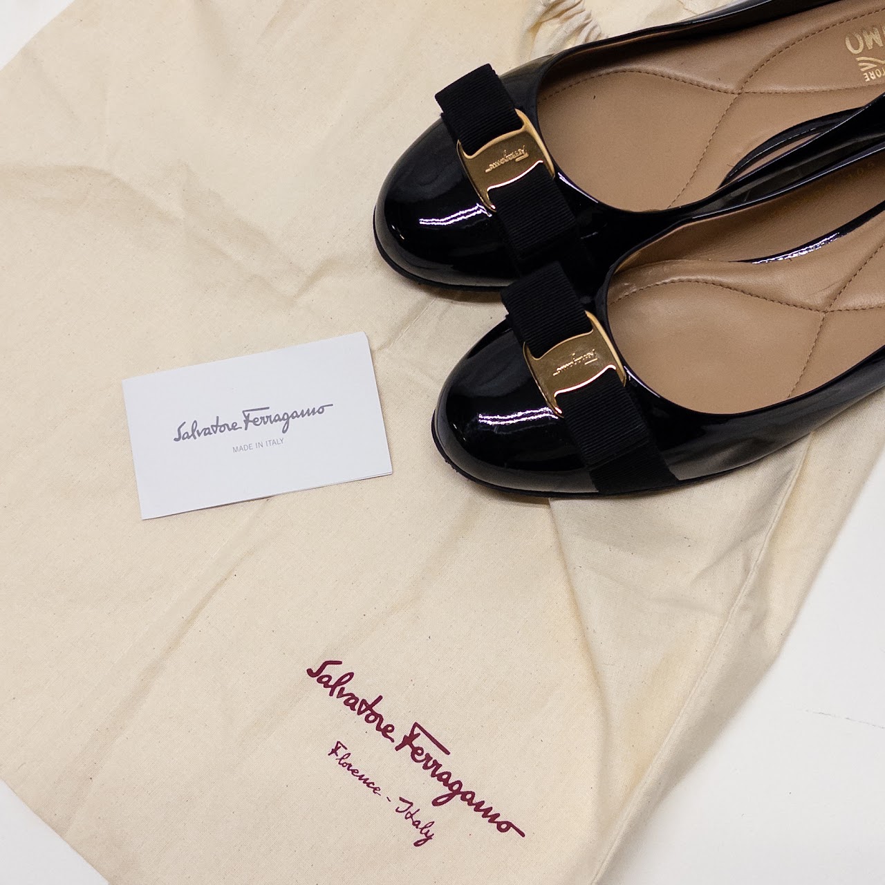 Salvatore Ferragamo Varina Patent Leather Flats