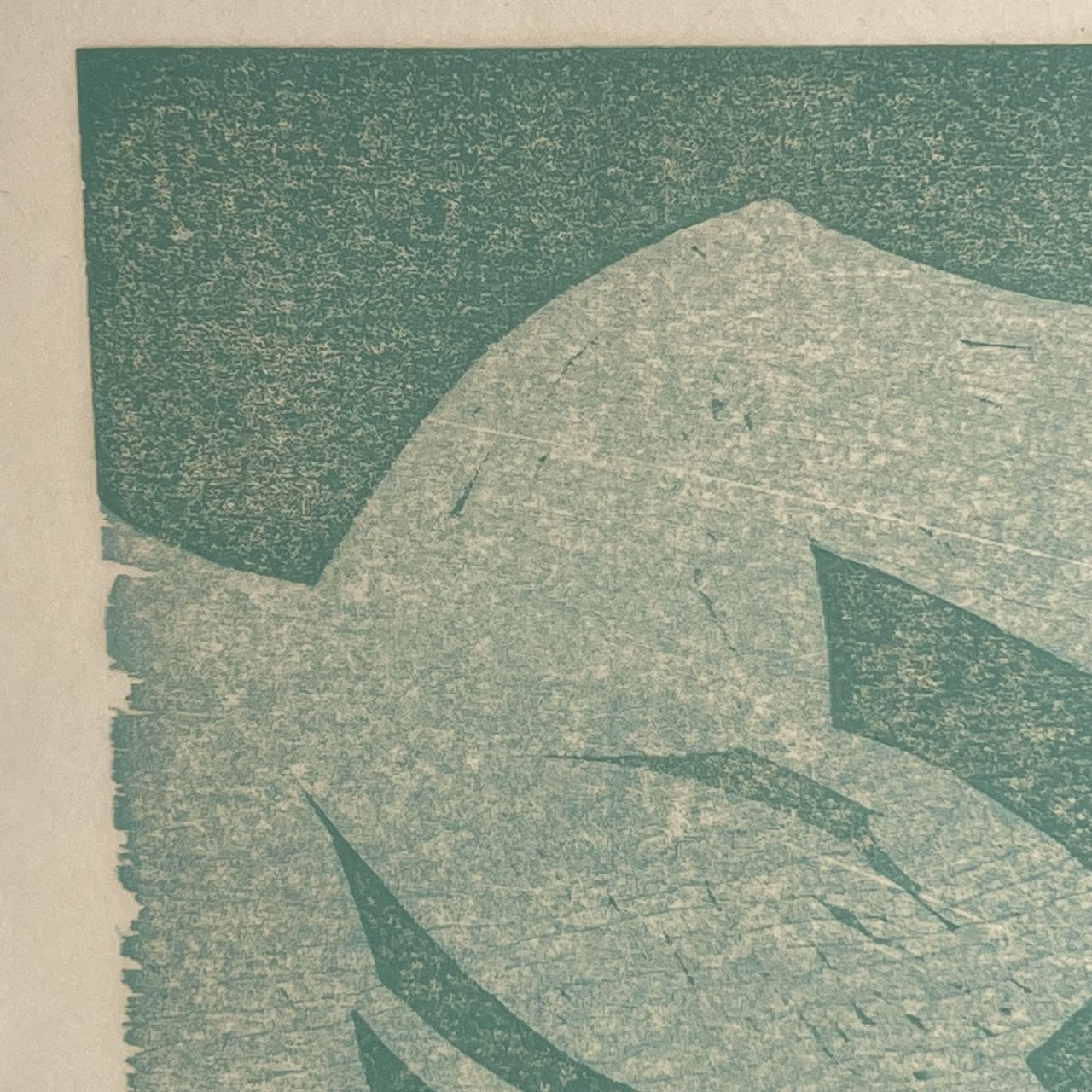 Randi Kjerstad Bull 'Junior Regatta, Oslo Fjord' Signed Norwegian Modernist Woodcut, 1971