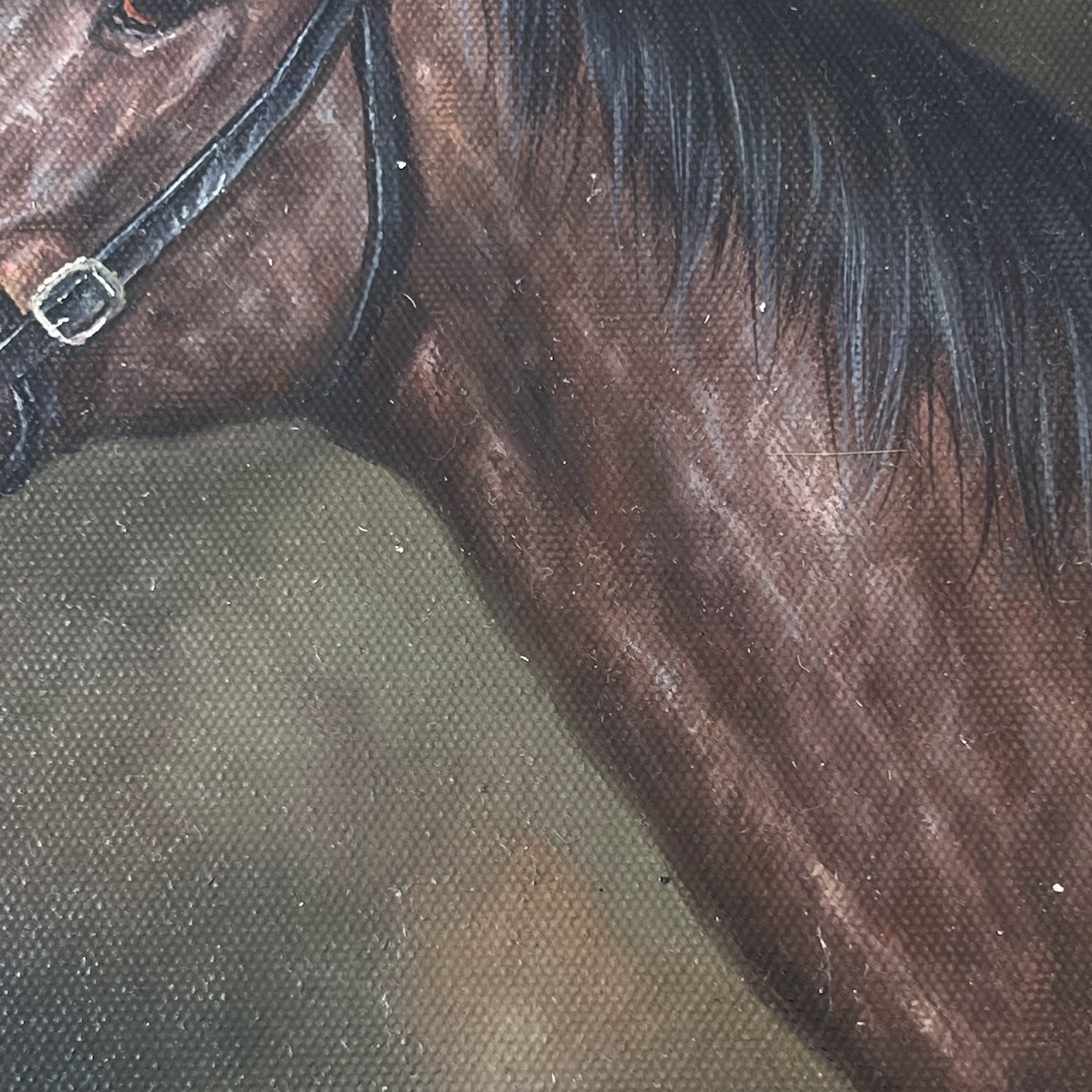 E. Blast Signed Equine Portrait Oil Painting