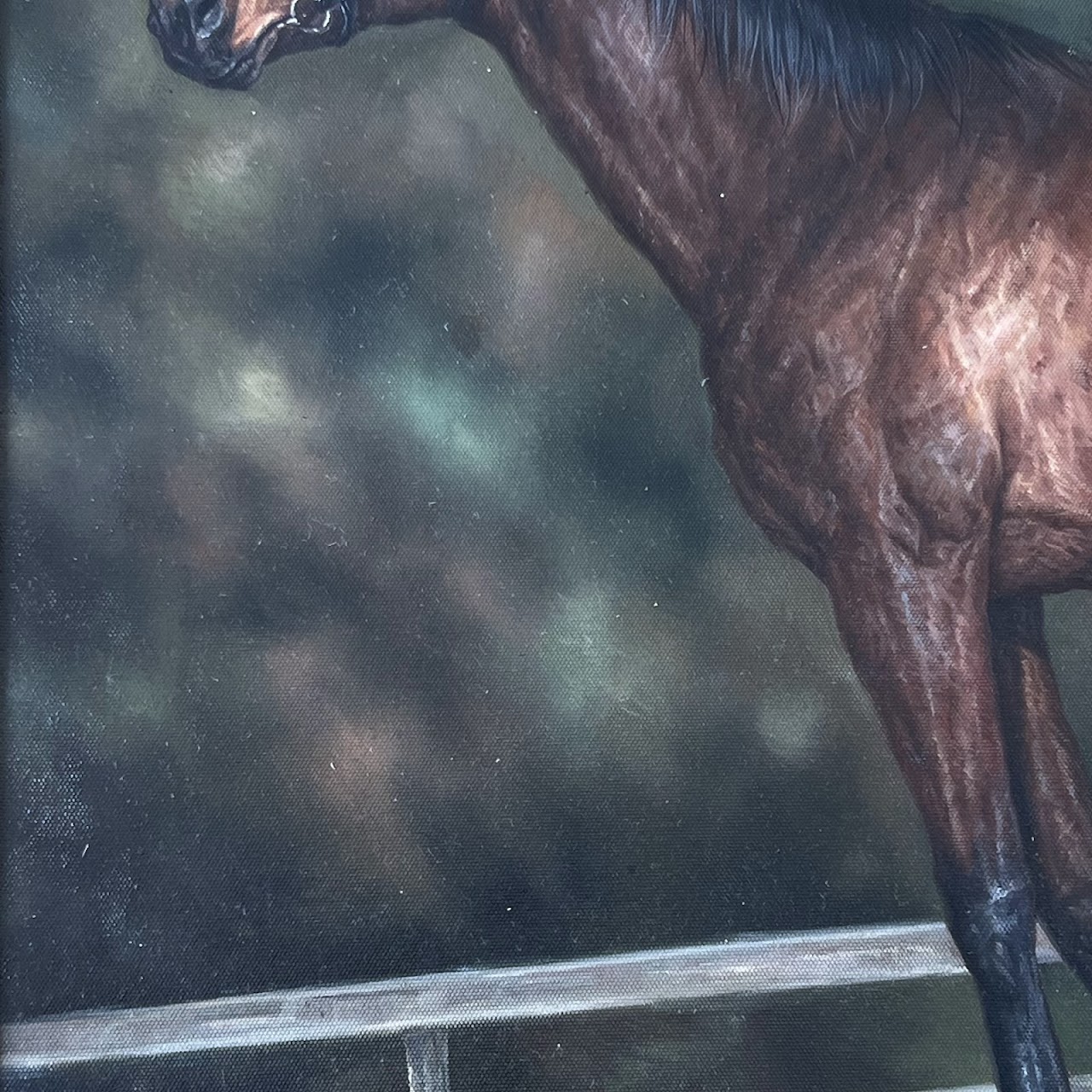 E. Blast Signed Equine Portrait Oil Painting