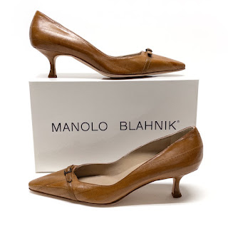 Manolo Blahnik  New Buckle Front Kitten Heels