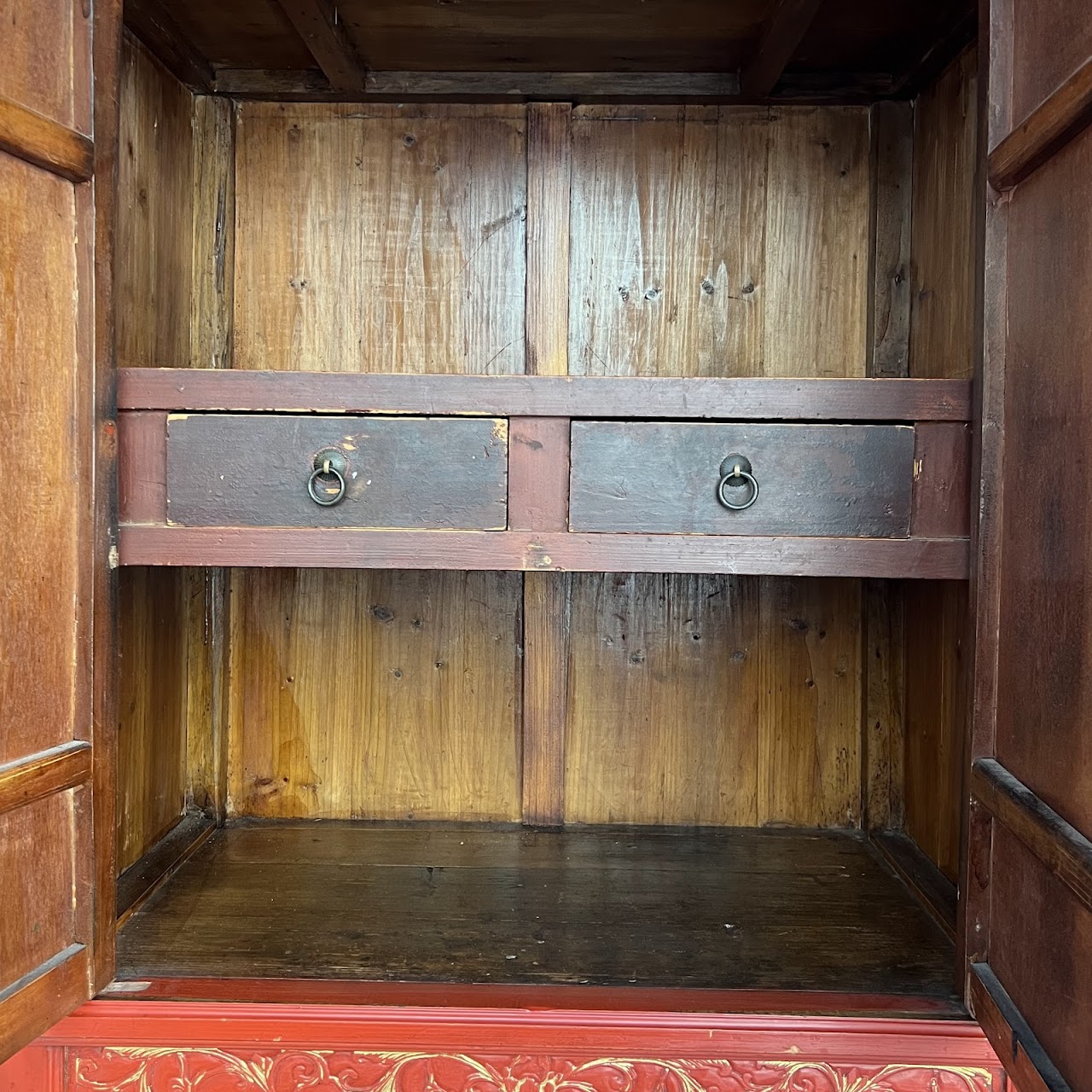 Chinese Lacquered and Hand Painted Vintage Cabinet