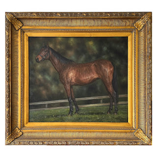 E. Blast Signed Equine Portrait Oil Painting