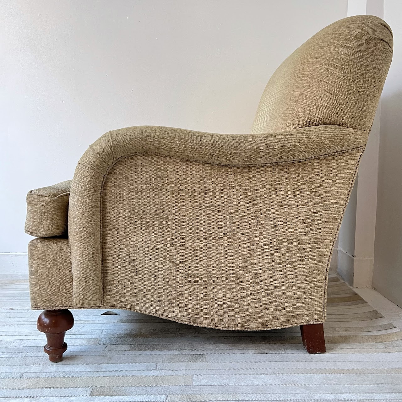 English Roll-Arm Tweed Armchair #2