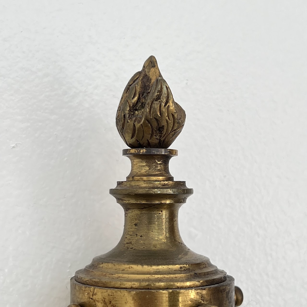 Louis XVI Style Gilt Brass Ram's Head Wall Sconce Pair