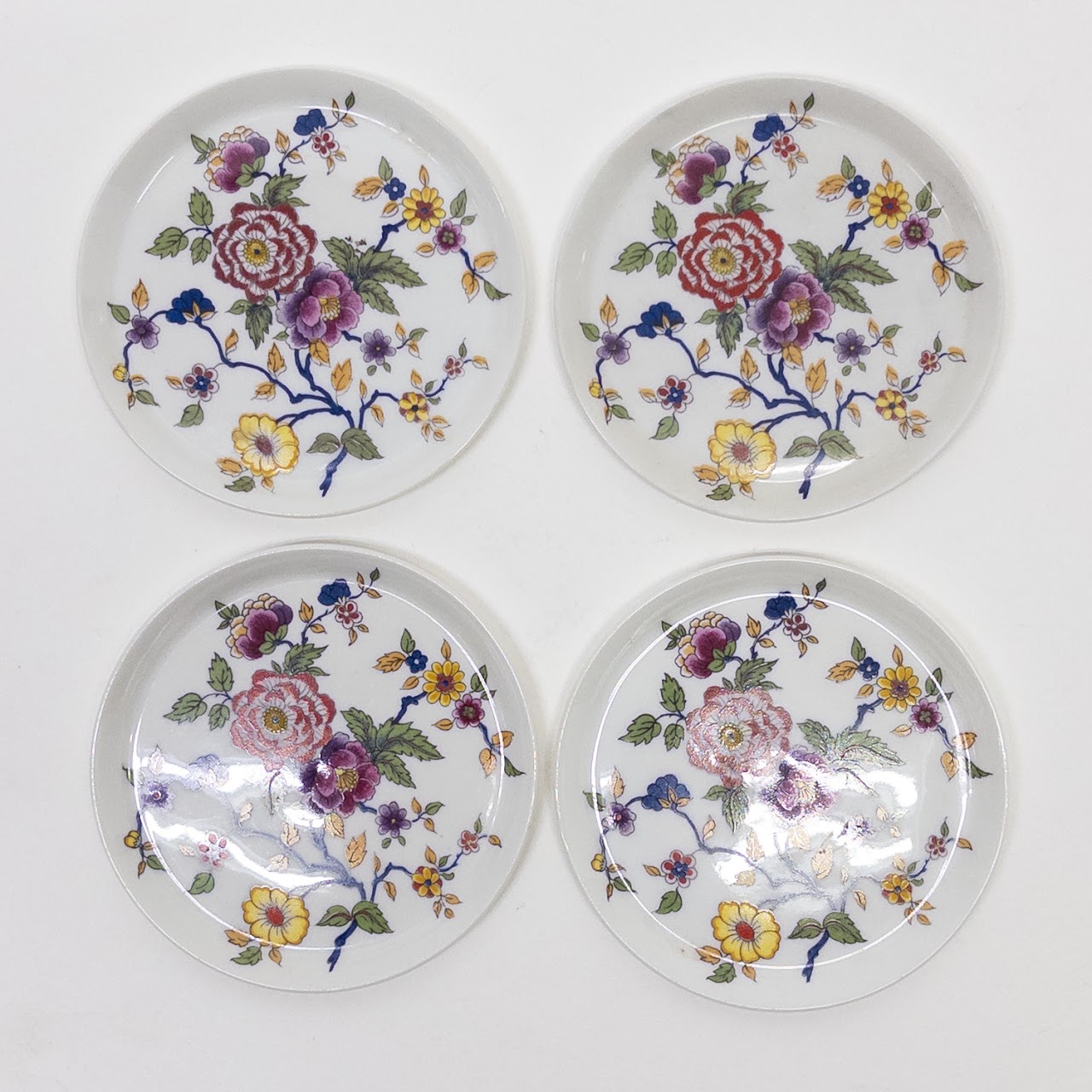 Limoges France Set of Four Floral Coasters