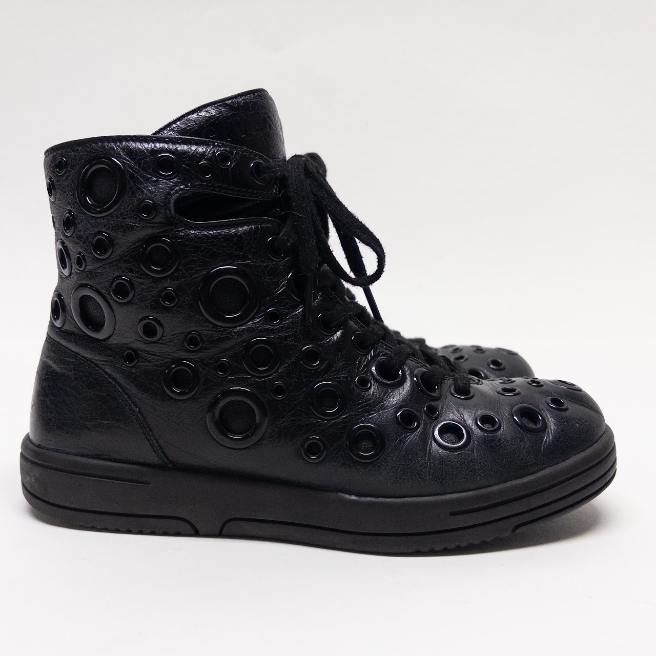 Givenchy Embellished Leather Double Layer Sneakers