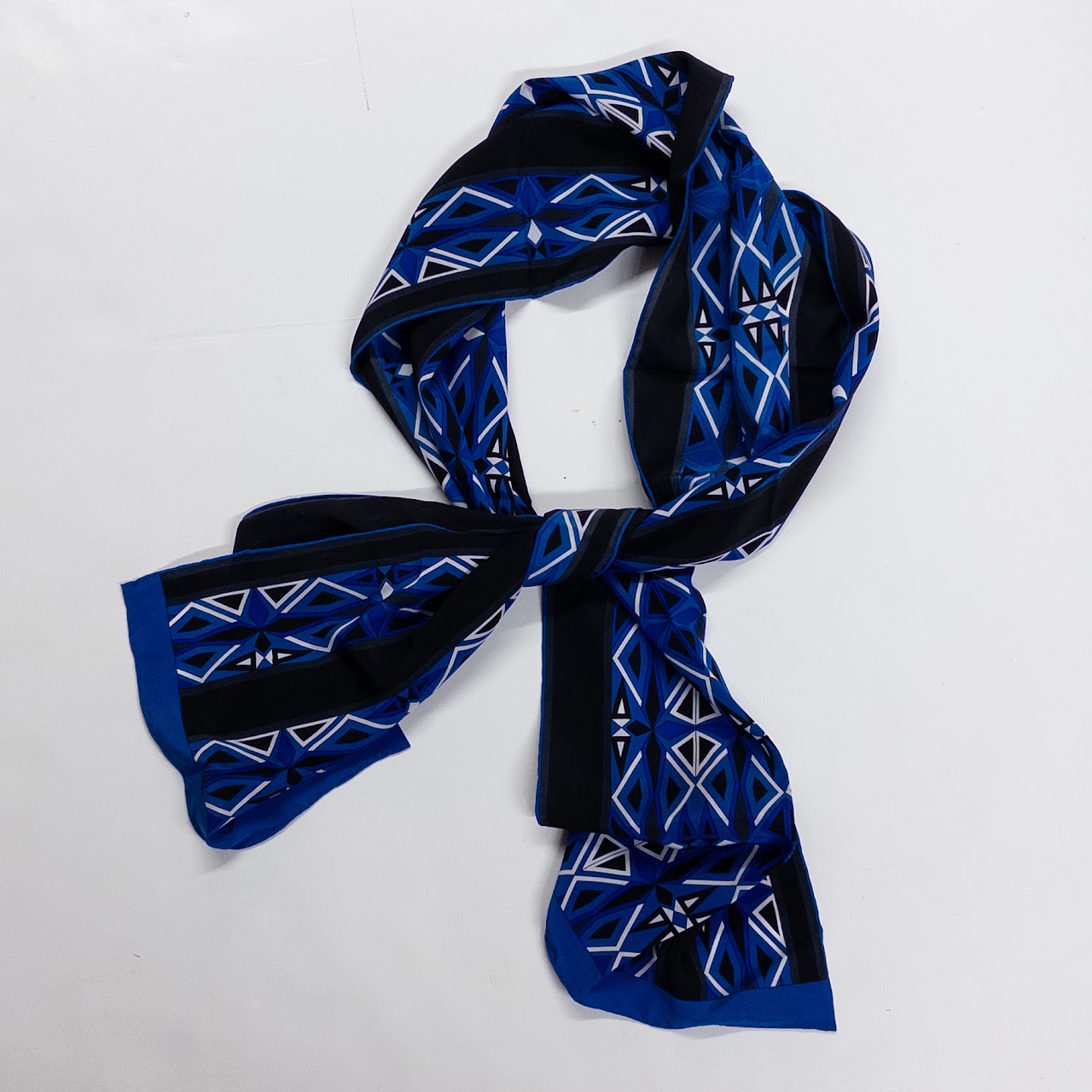 Emilio Pucci Deep Blue Patterned Scarf