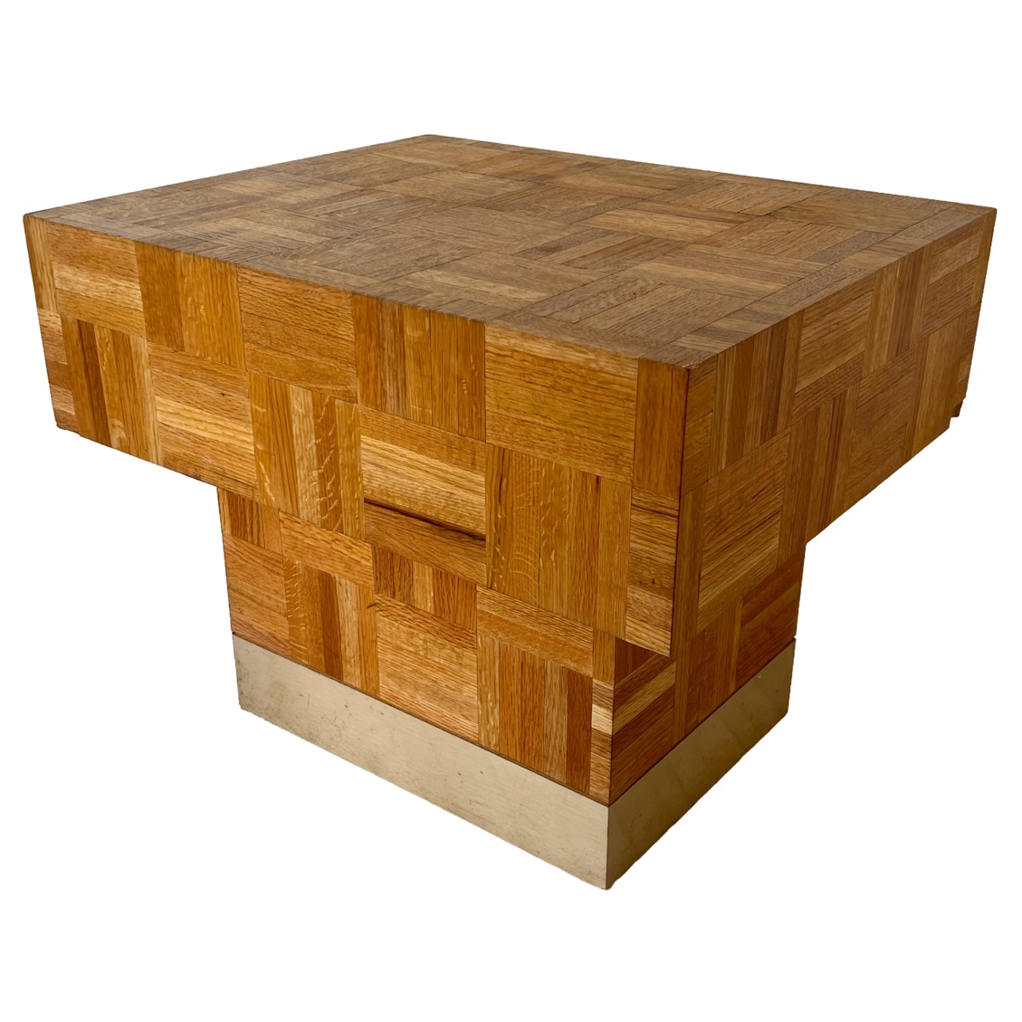 Oak Parquet Square Block Coffee Table