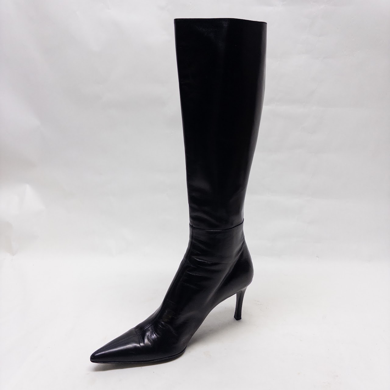 Gucci Black Split Seam Design Calf Boots