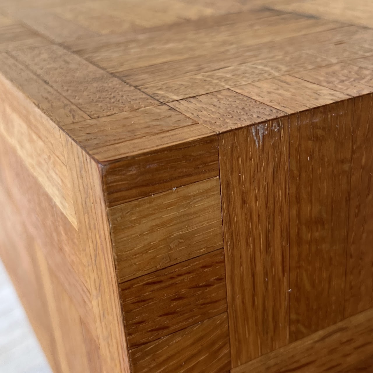 Oak Parquet Square Block Coffee Table