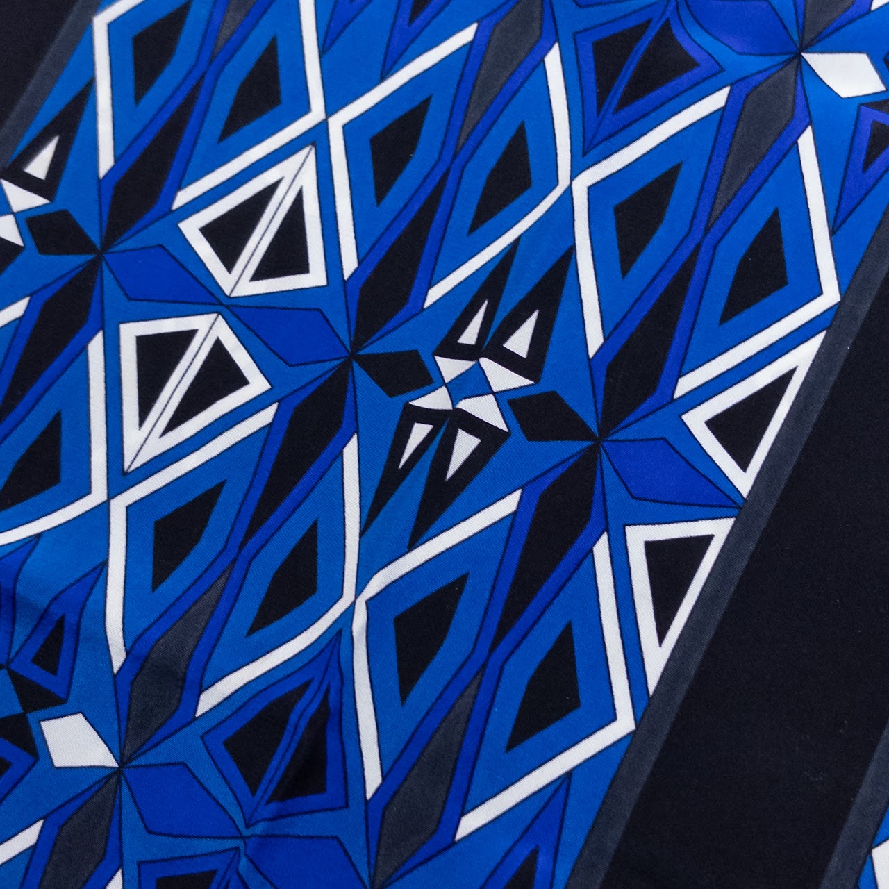 Emilio Pucci Deep Blue Patterned Scarf