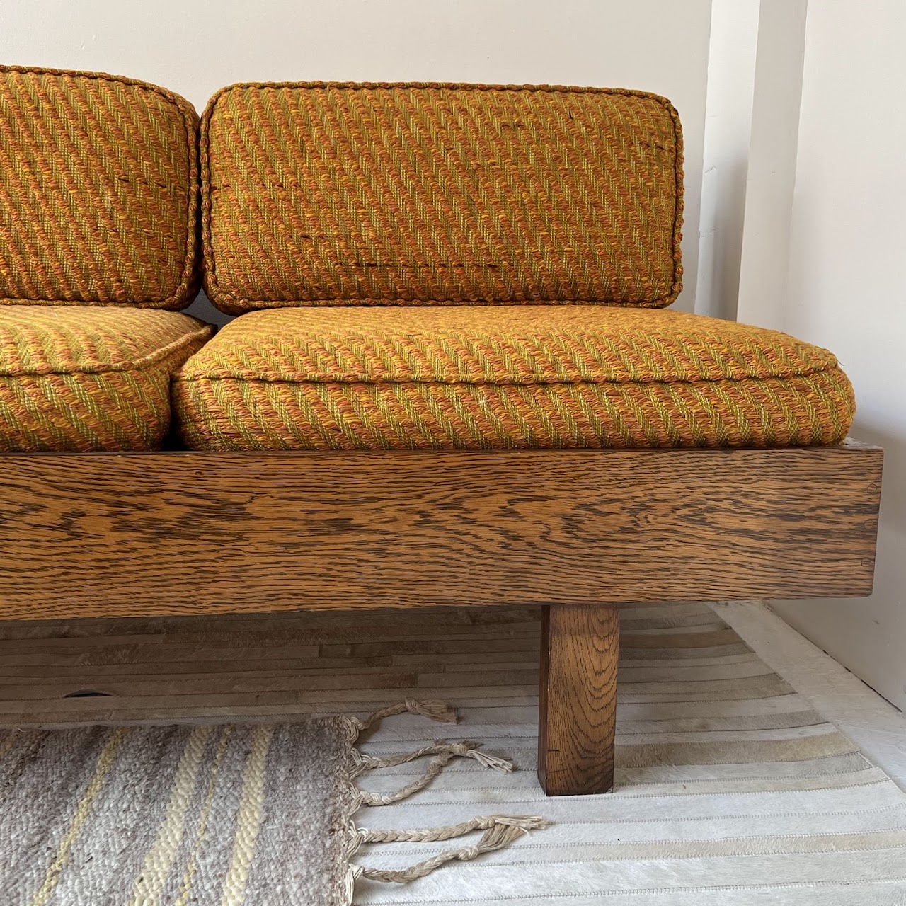 1960s Elm Pierre Chapo Style Bench Sofa